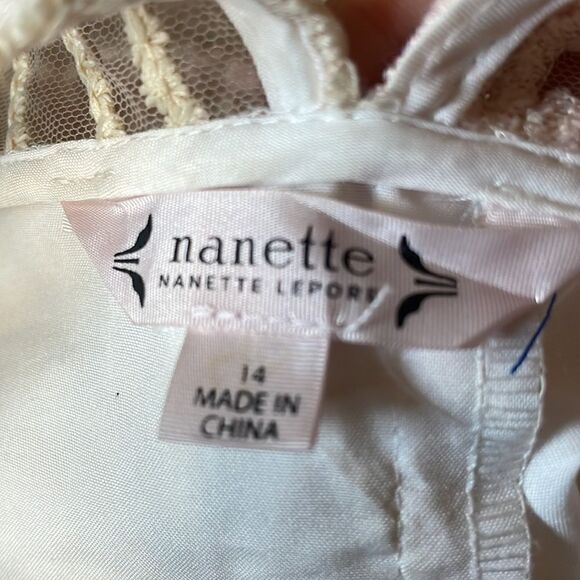 Nanette Lepore Bella Donna embroidery illusion neckline Balletcore minidress - Picture 15 of 16